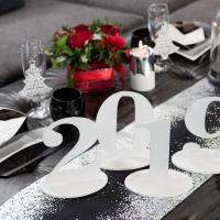 Decoration de table blanche nouvel an