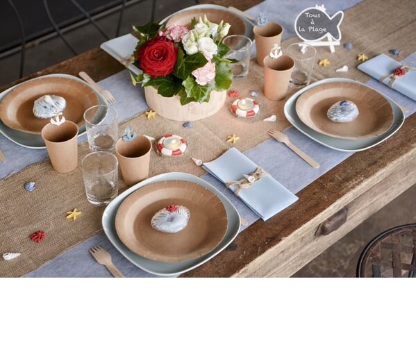 Decoration de table bleu ciel 1