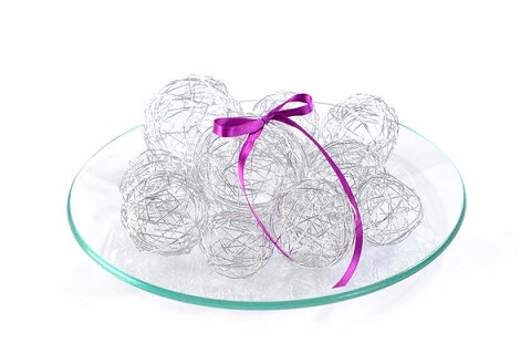 Decoration de table boule argent