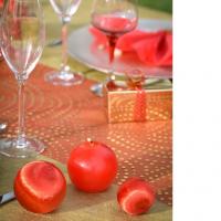 Decoration de table boule rouge
