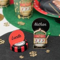 Decoration de table casino avec etiquette noire