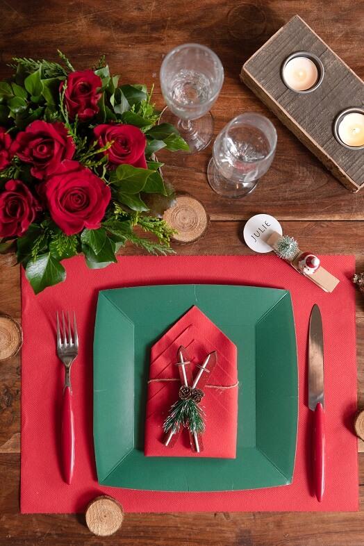 Decoration de table chic de noel