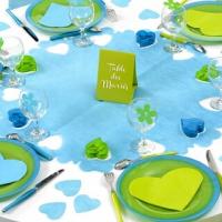 Decoration de table coeur bleu turquoise 1
