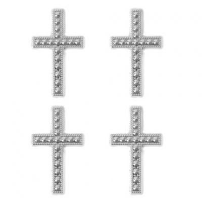Motif croix argent (x10) REF/MT368