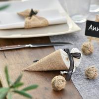 Decoration de table cornet naturel en jute