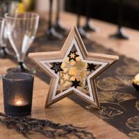 Decoration de table de noel avec etoile en bois