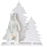 Decoration de table de noel avec ours polaire blanc irise