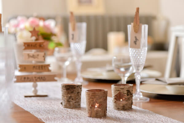Decoration de table ecorce