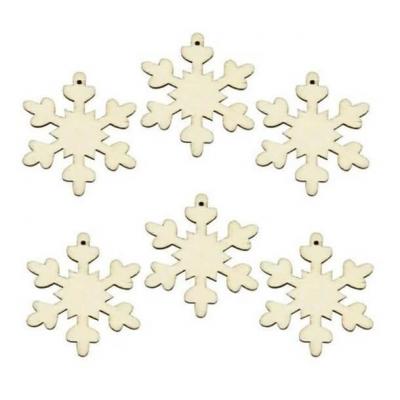 Decoration de table en bois naturel flocon de neige