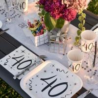 Decoration de table fete anniversaire 40ans argent