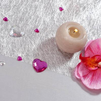 Decoration de table fuchsia et argent