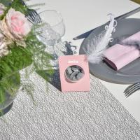 Decoration de table grise et rose