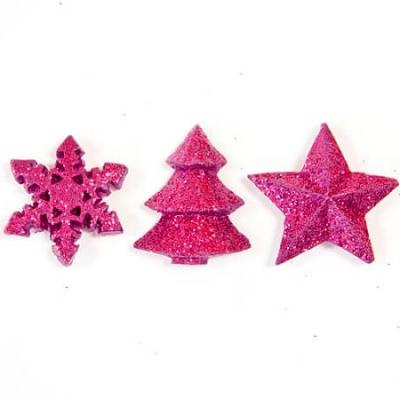 Decoration de table hiver fuchsia