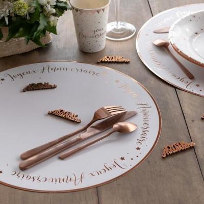 Decoration de table joyeux anniversaire rose gold