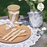 Decoration de table kraft et blanche