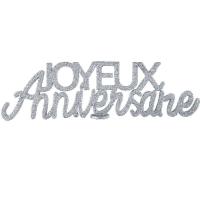 Decoration de table lettre joyeux anniversaire argent avec paillettes