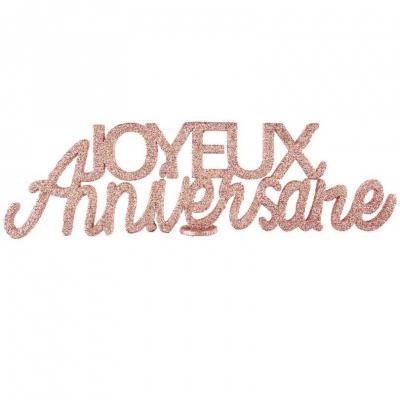 Decoration de table lettre anniversaire rose gold avec paillettes