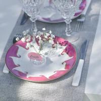 Decoration de table lurex argent en polylin