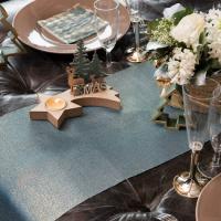 Decoration de table lurex bleu