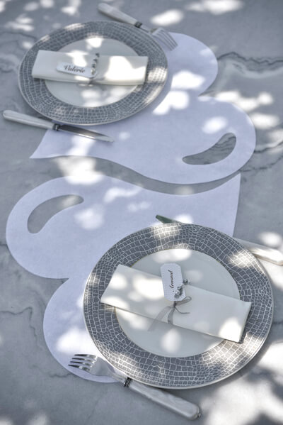 Decoration de table mariage blanc 4