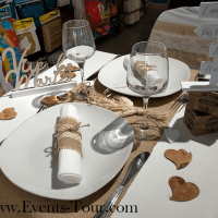 Decoration de table mariage champetre et rose gold totem