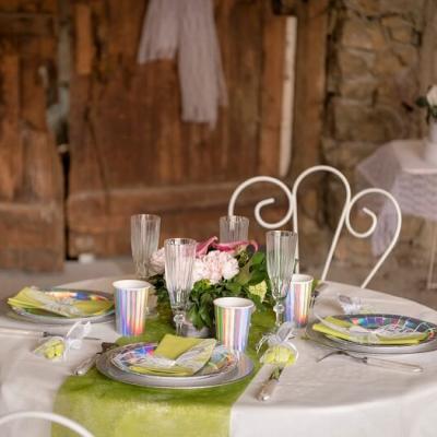 Decoration de table mariage verte