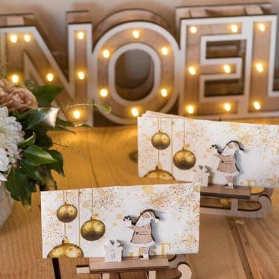 Decoration de table avec luge du pere noel naturel