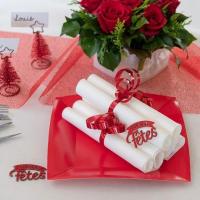 Decoration de table noel a parsemer joyeuses fetes rouge