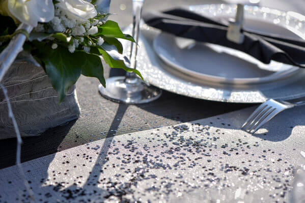 Decoration de table noel argent