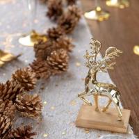 Decoration de table noel avec cerf dore or
