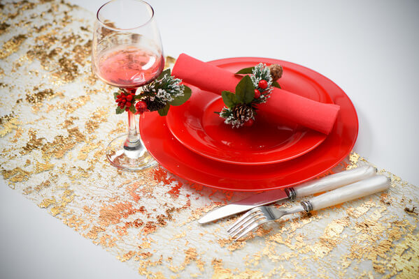 Decoration de table noel doree