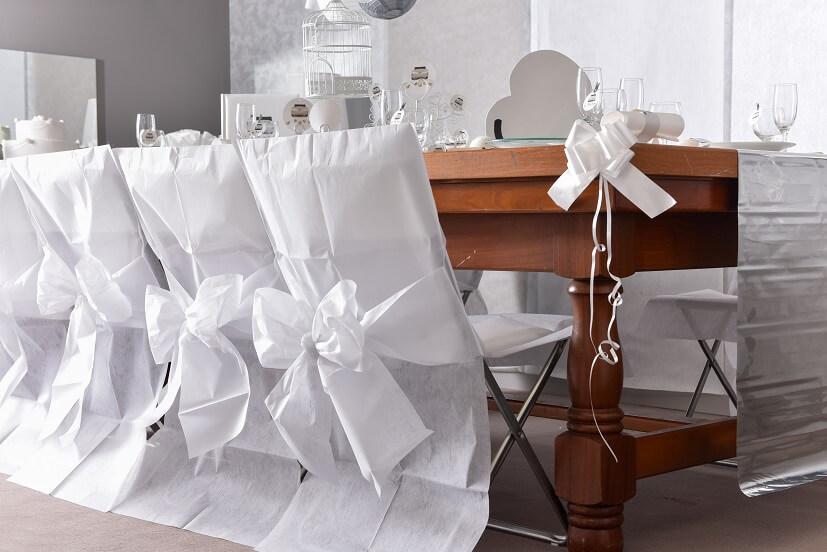 Decoration de table noeud automatique blanc