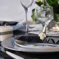 Decoration de table noire et argent 2