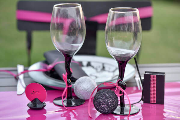 Decoration de table noire et argent