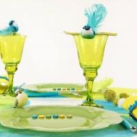Decoration de table oiseau bleu