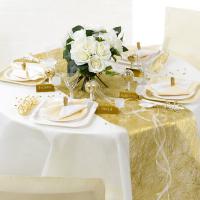 Decoration de table or et blanche