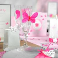 Decoration de table papillon fuchsia 1