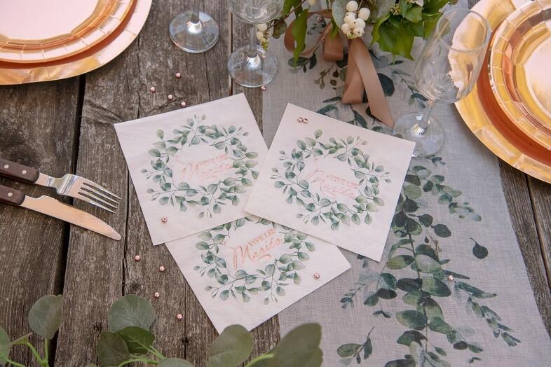 Decoration de table perle de pluie rose gold metallique