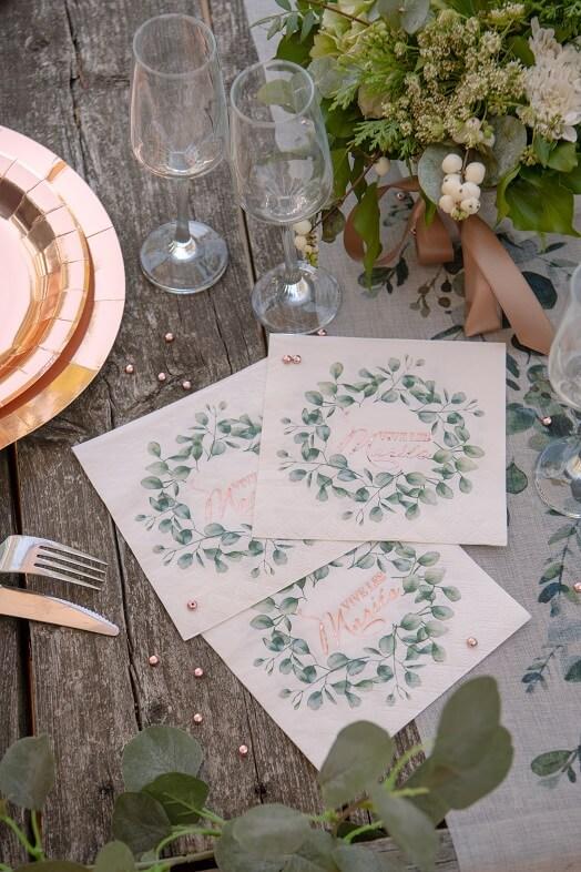 Decoration de table perle de pluie rose gold metallisee