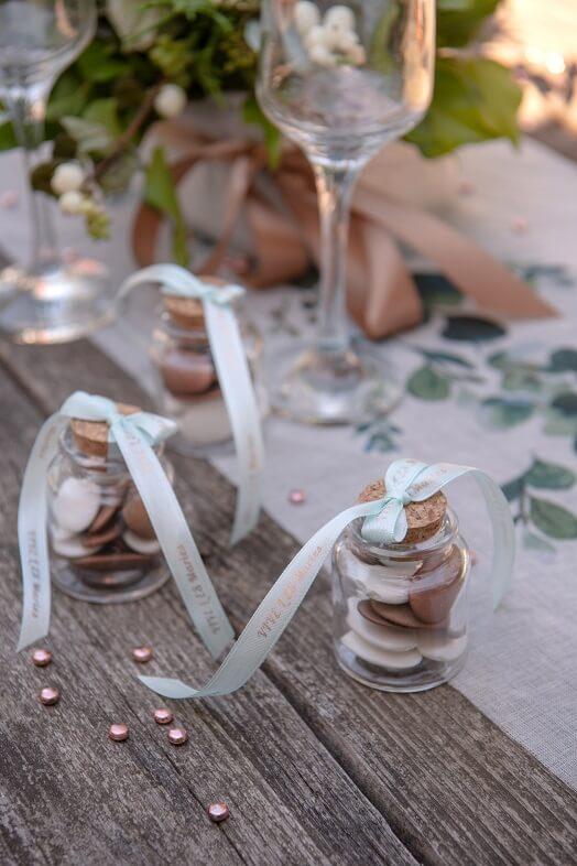 Decoration de table perle de pluie rose gold