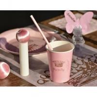 Decoration de table princesse rose avec gobelet