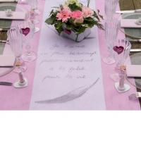 Decoration de table rose pale