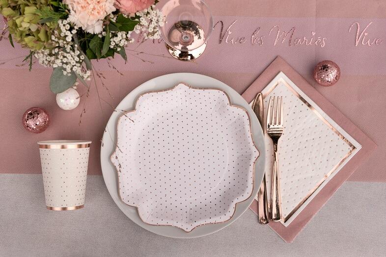 Decoration de table serviette airlaid rose gold