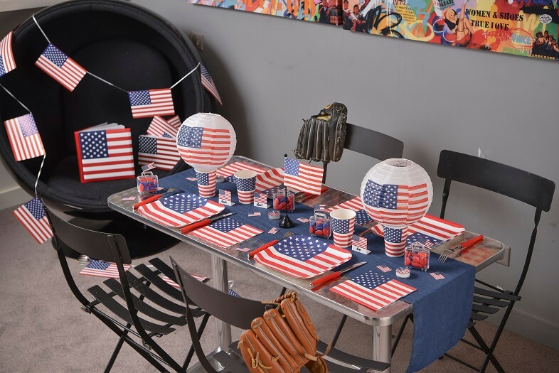 Decoration de table serviette amerique
