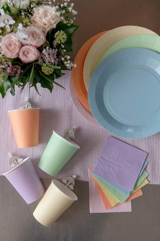 Decoration de table serviette parme lilas