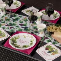 Decoration de table serviette theme vigne viticole vin raisin