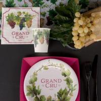 Decoration de table serviette vigne viticole vin raisin