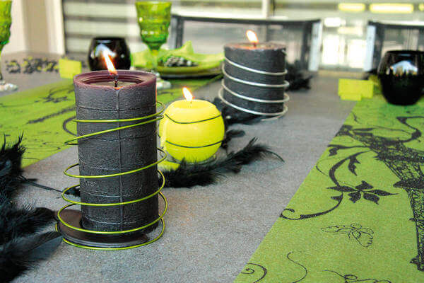Decoration de table verte et noire
