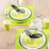 Decoration de table verte pois