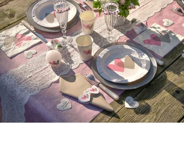 Decoration de table vintage rose